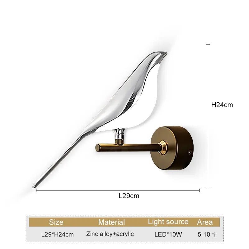 Applique murale BirdLight Argent