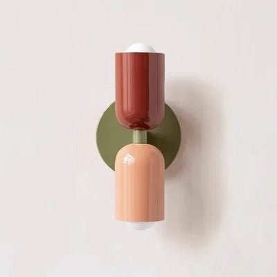 Applique murale Design en couleurs rouge et rose vert