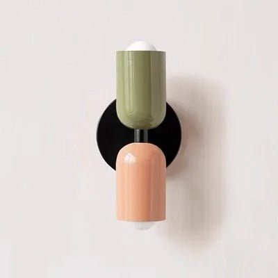 Applique murale Design en couleurs vert et rose noire