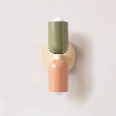Applique murale Design en couleurs vert et rose