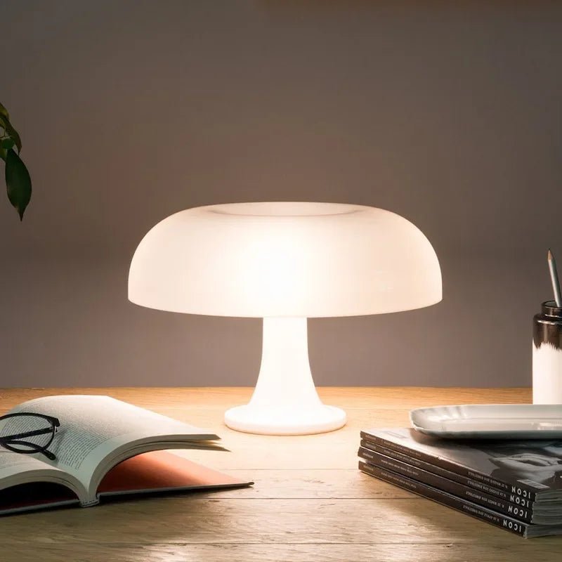 Lampe De Table -MinimalistMushroomTableLamp-Blanche