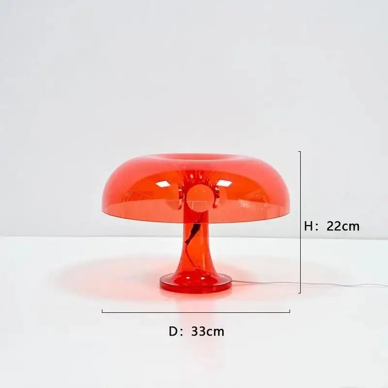Lampe De Table MinimalistMushroomTableLamp Transparent Rouge