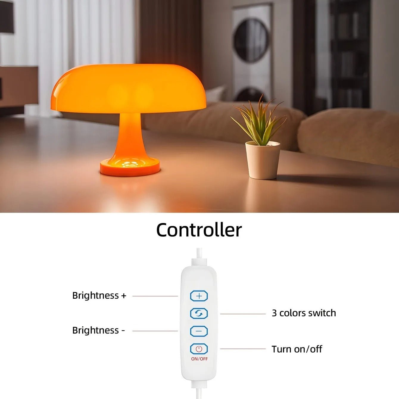 Lampe De Table MinimalistMushroom Table Lamp variateur USB