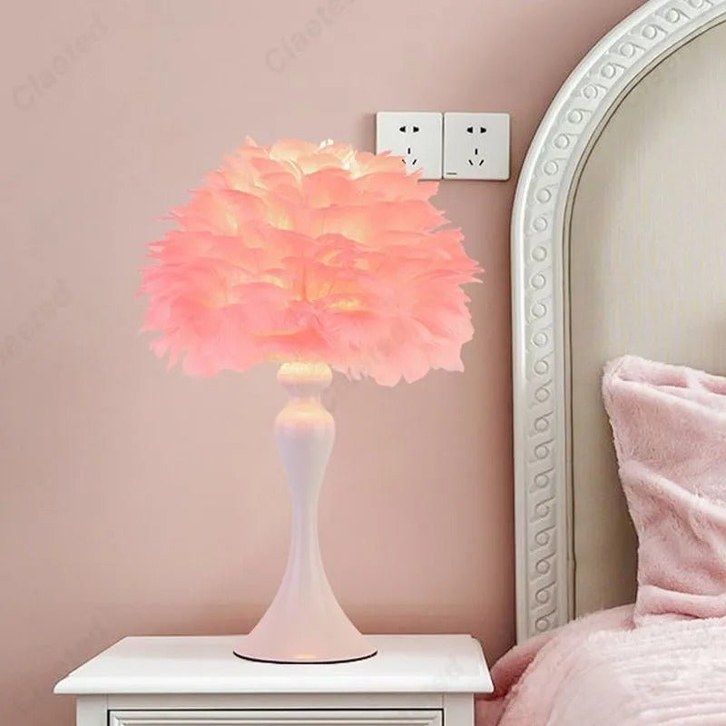 Lampe de chevet TopPlumes Rose Clair