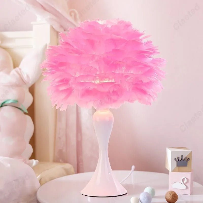 Lampe de chevet TopPlumes Rose fonce