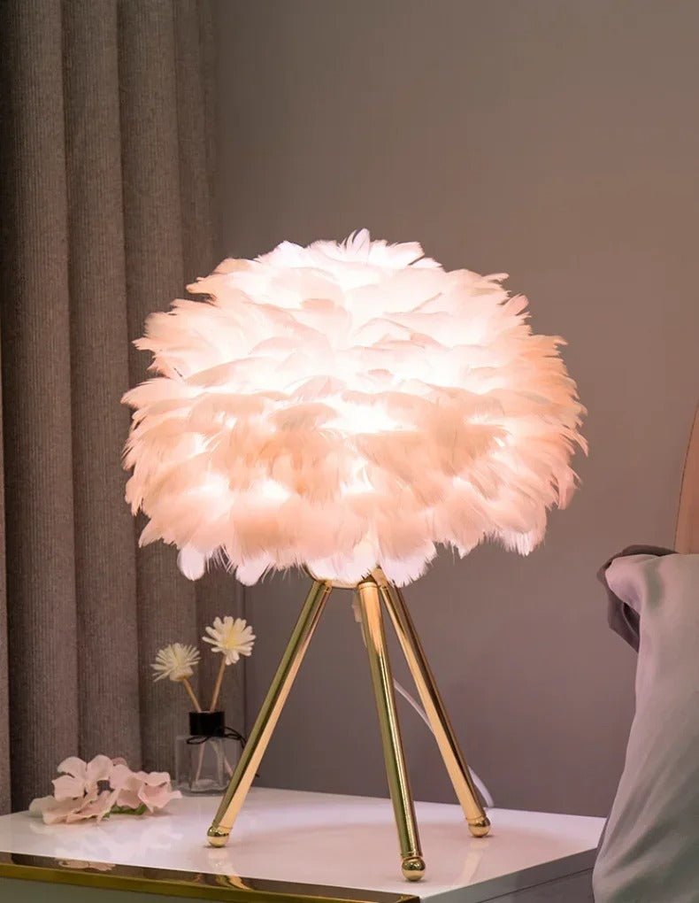 Lampe de chevet en plumes GlamLight Glamour
