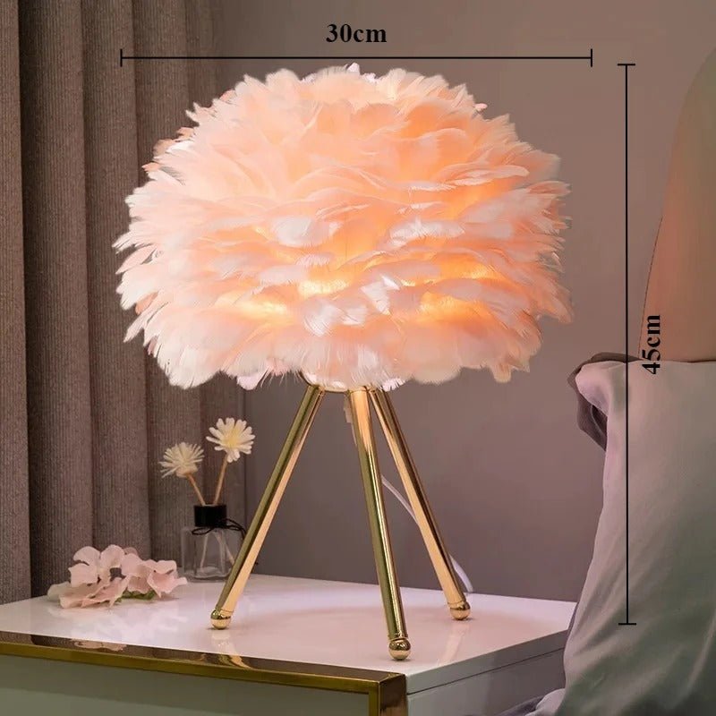 Lampe de chevet en plumes GlamLight Rose Claire