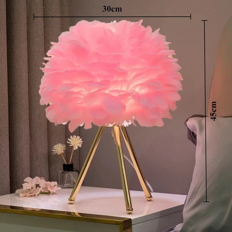 Lampe de chevet en plumes GlamLight Rose