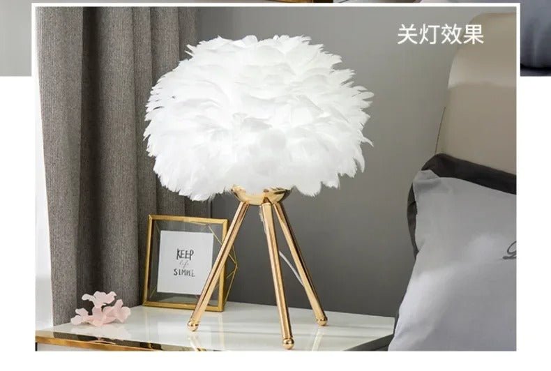 Lampe de chevet en plumes GlamLight