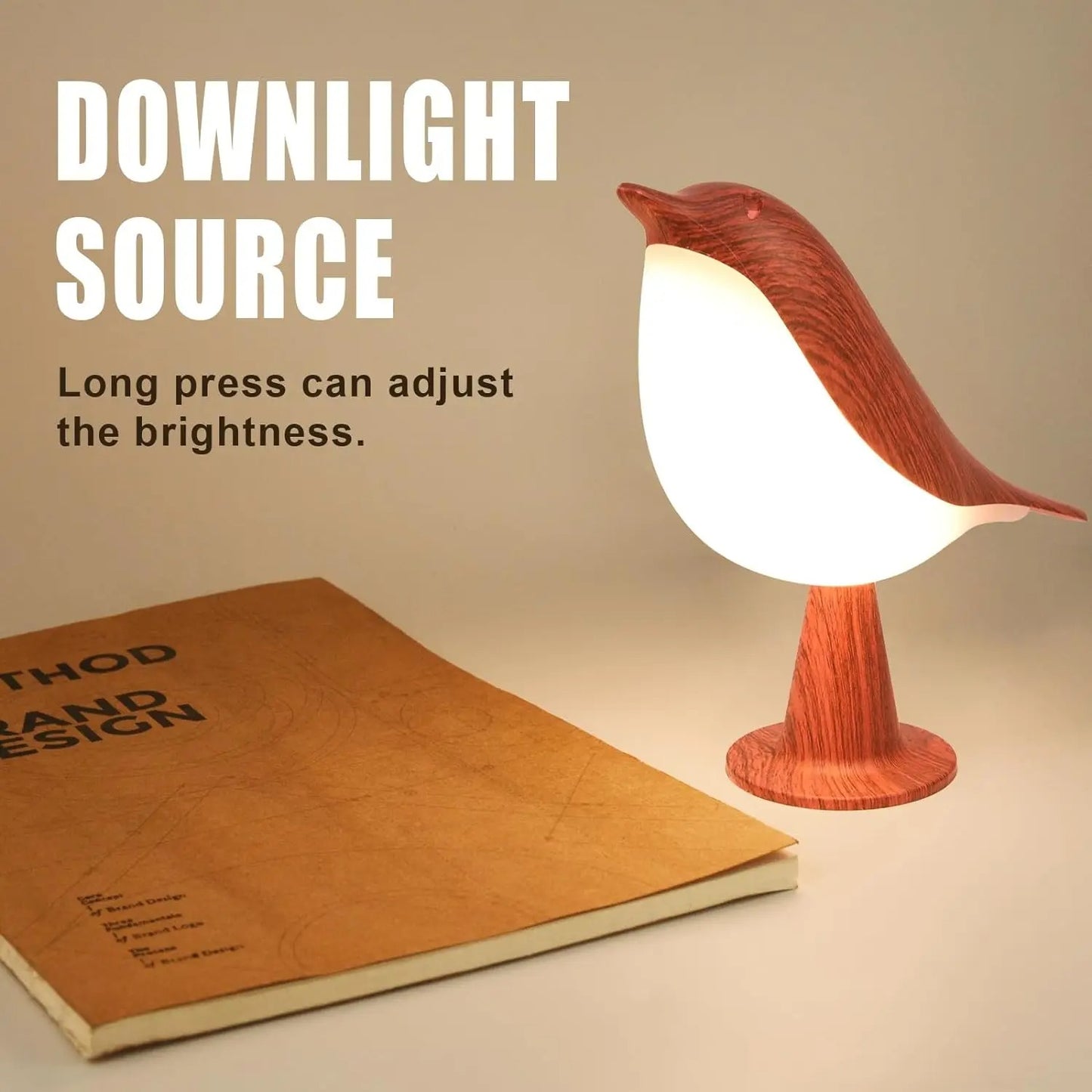 Lampe de chevet tactile oiseau rouge