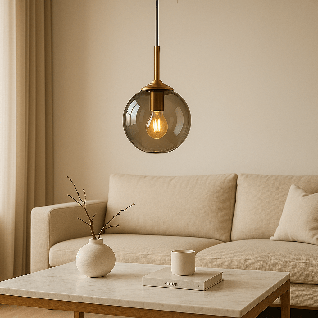 Lustre Boule de neige ambiance salon
