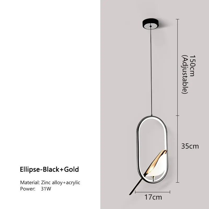 Lustre MagicBird Dore Oval noir