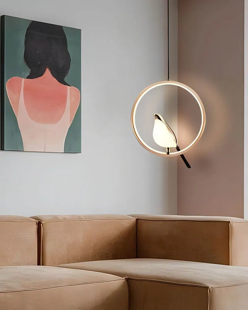 Lustre MagicBird salon dore