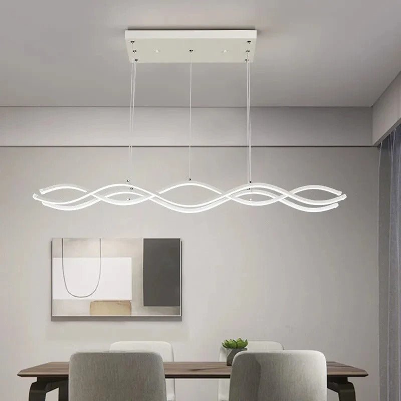 Lustre pour salle a manger PetitesVagues Blanc