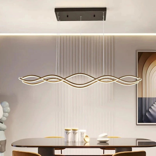 Lustre pour salle a manger PetitesVagues Noir