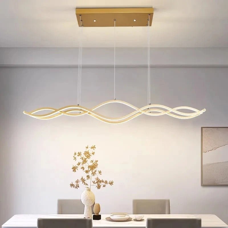 Lustre pour salle a manger PetitesVagues Or