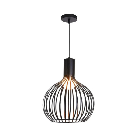 Lustre vintage en cage noir