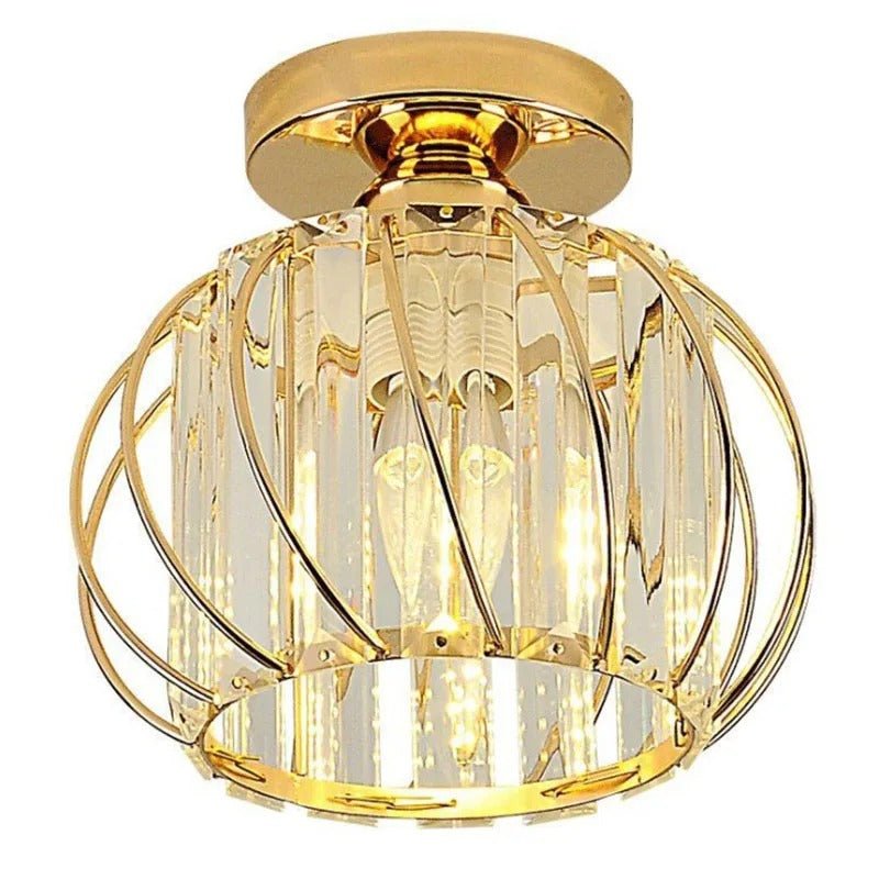 Plafonnier en cristal Couronne de lumiere eclat dore