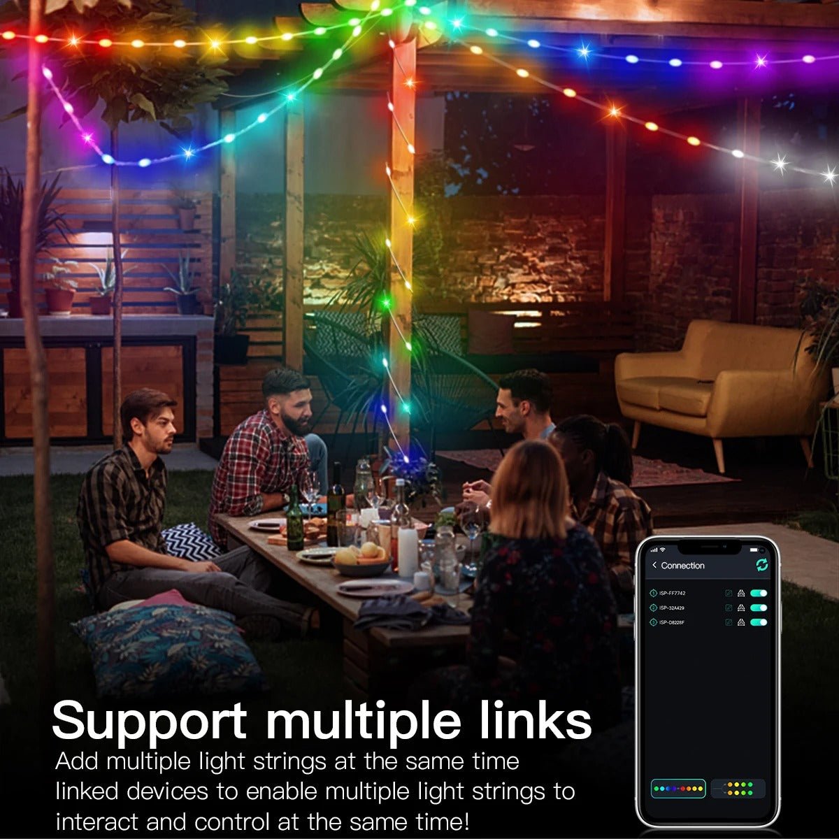 guirlande lumineuse MagicColor ambiance exterieure coloree