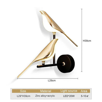 Applique murale BirdLight deux en Or