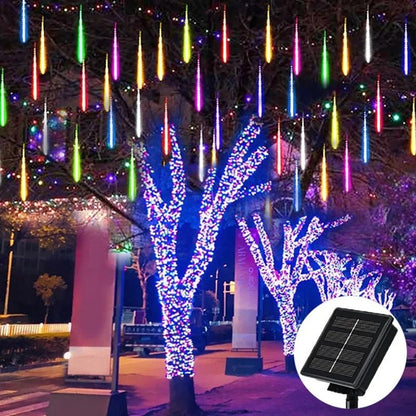 Guirlande lumineuse Pluie de meteorites Multicolore Panneau solaire
