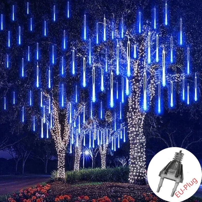Guirlande lumineuse Pluie de meteorites Prise Bleu