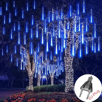 Guirlande lumineuse Pluie de meteorites Prise Bleu