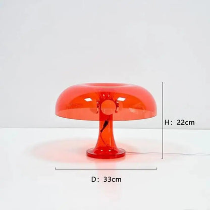 Lampe De Table MinimalistMushroomTableLamp Transparent Rouge