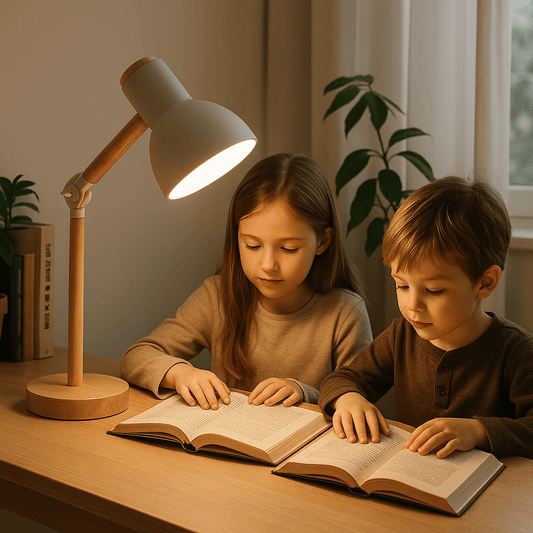 Lampe de bureau Beaubois lecture en famille