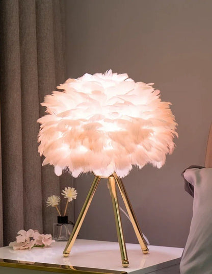 Lampe de chevet en plumes GlamLight Glamour