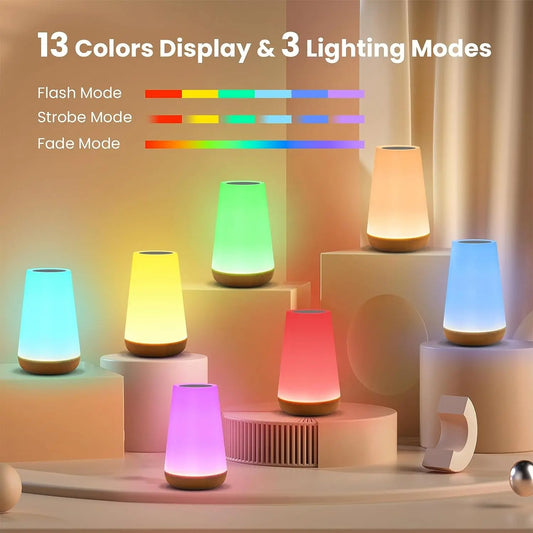 Lampe de chevet tactile intensité variable multi couleurs