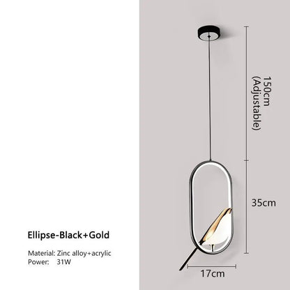 Lustre MagicBird Dore Oval noir