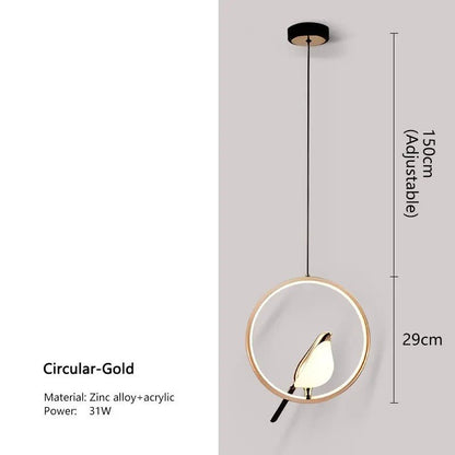 Lustre MagicBird or en cercle